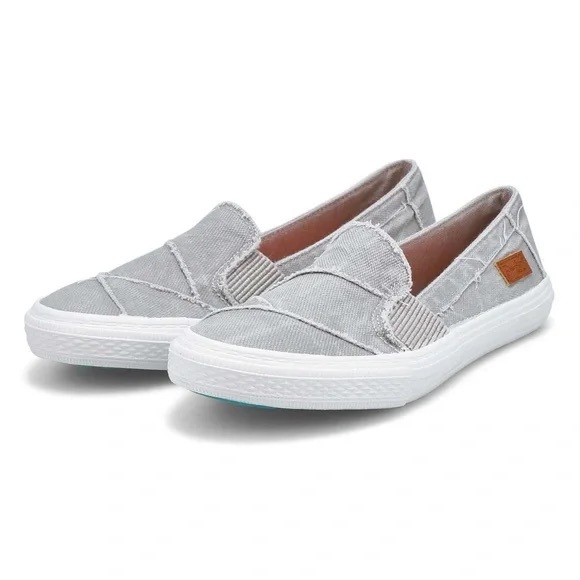 Blowfish Malibu Shoes - Women's Slip-On Moccasin Sneakers in Light Gray
